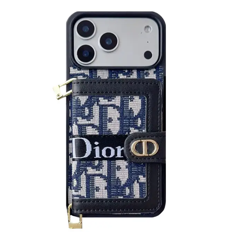 Dior Embroidered canvas iPhone Wallet Case With Crossbody Strap