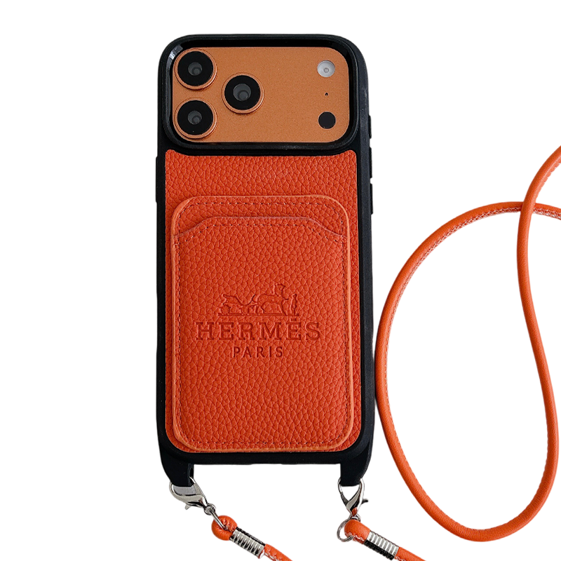  Hermès Leather iPhone Wallet Case With Crossbody Strap