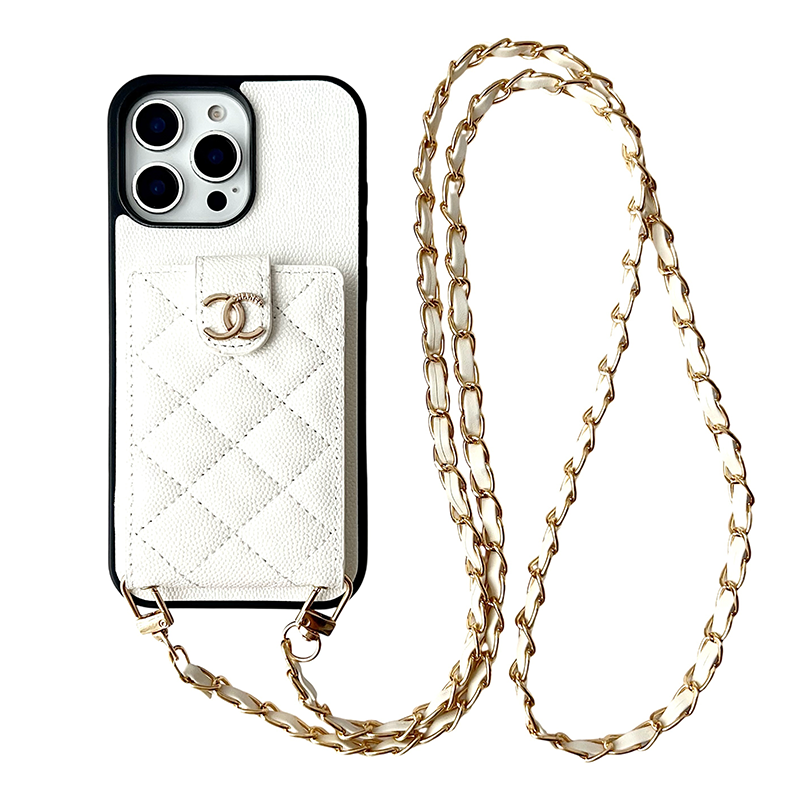Chanel Leather iPhone Wallet Case With Crossbody Strap