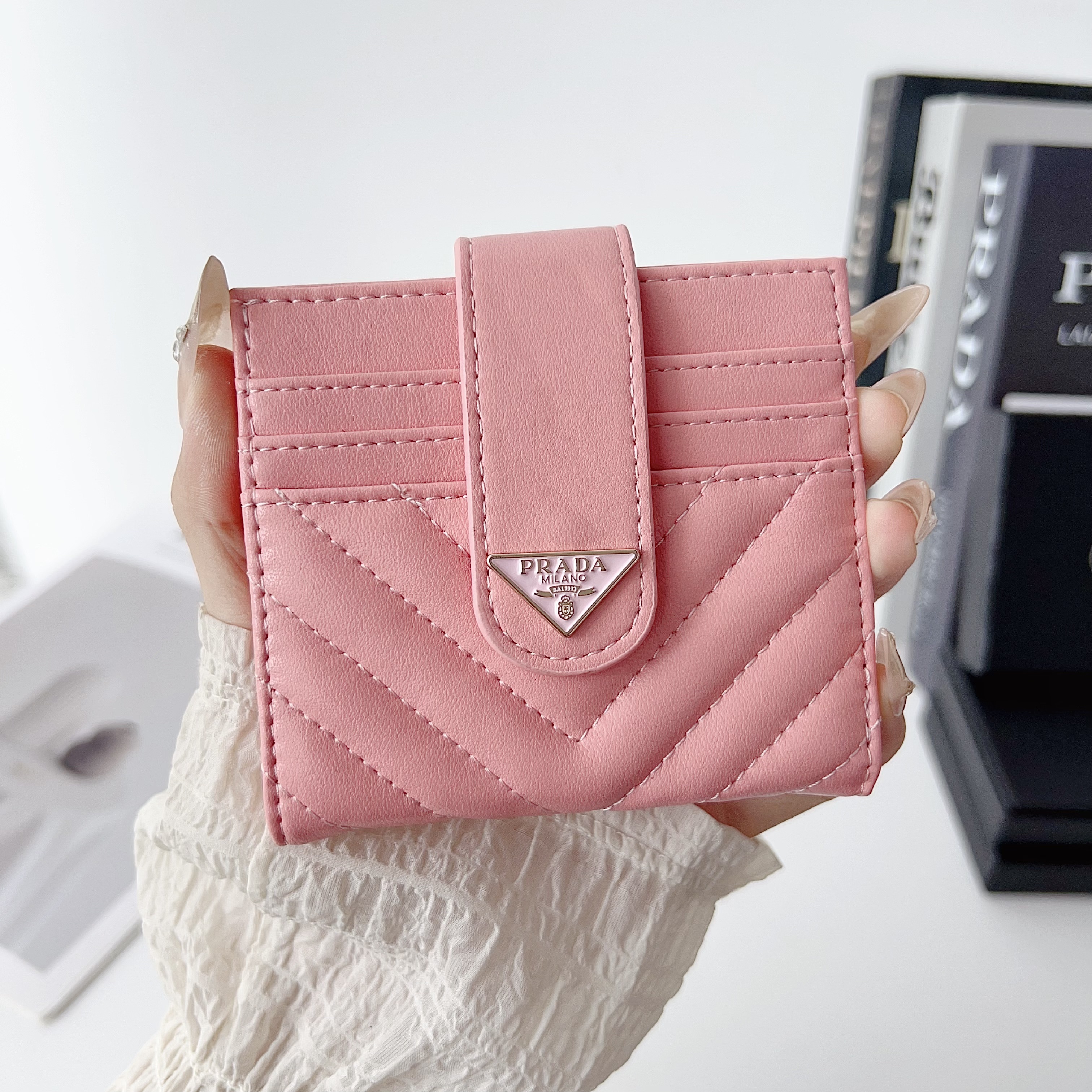 Prada Classic Luxury Leather Slender Wallet