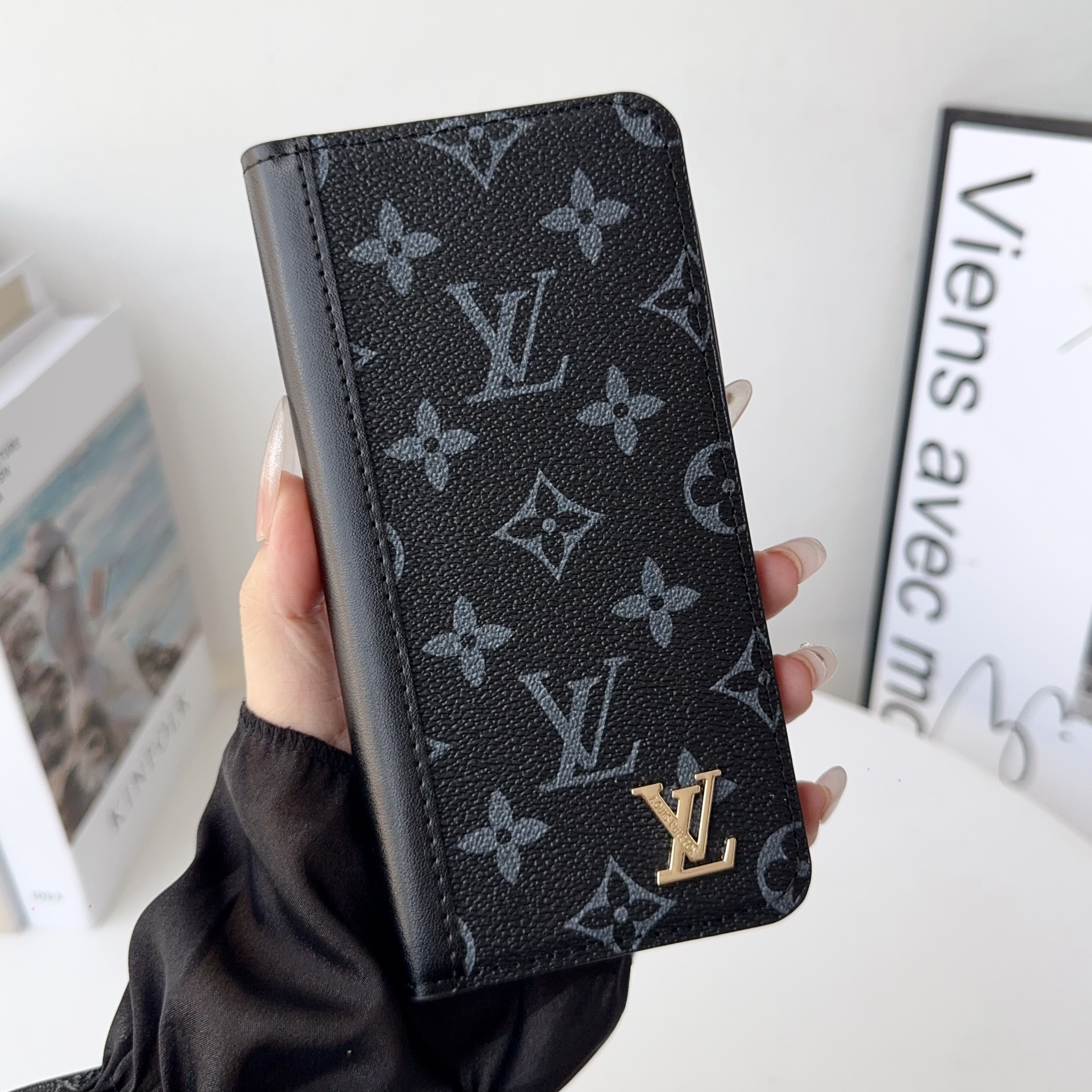 Louis Vuitton Gucci Monogram Leather iPhone Wallet Case Magnetic Flip Cover