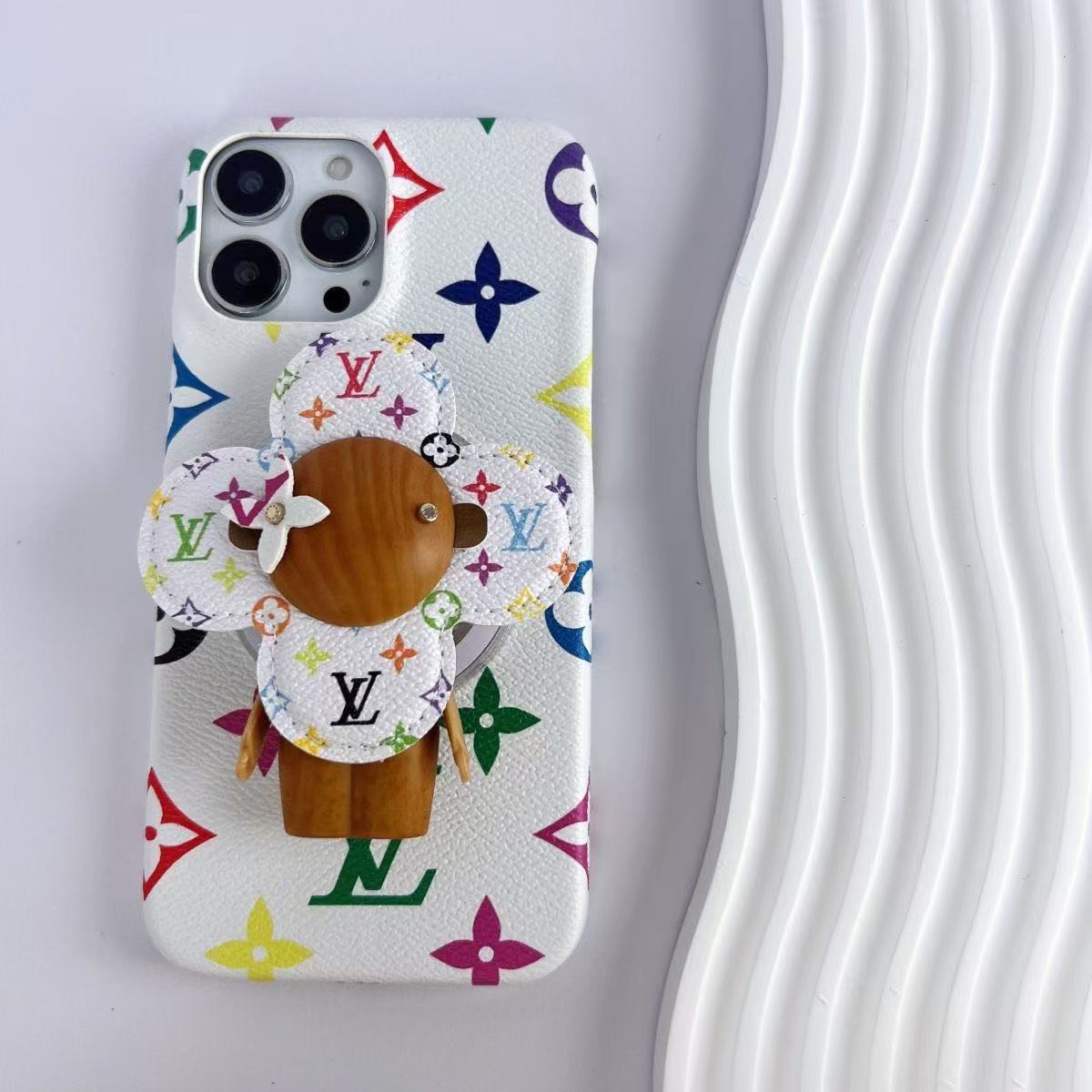 Magnetic stand leather V iPhone Case