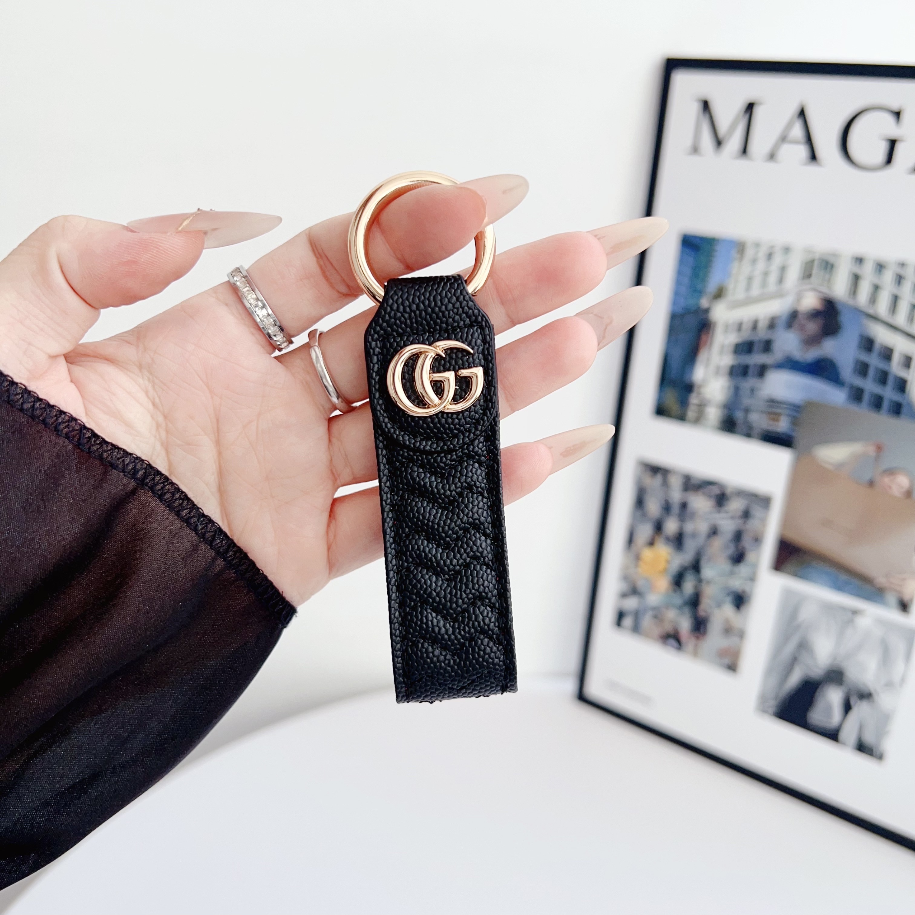 Gucci Luxury Leather Keychain