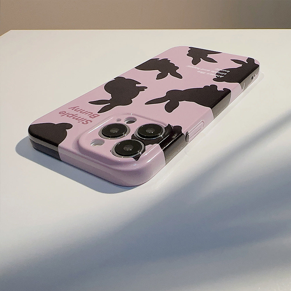 Cream Black Rabbit iPhone Case-BELKCASE