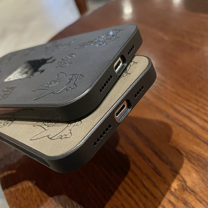 Cute classic cartoon iPhone Case Plush Leather Laser-BELKCASE