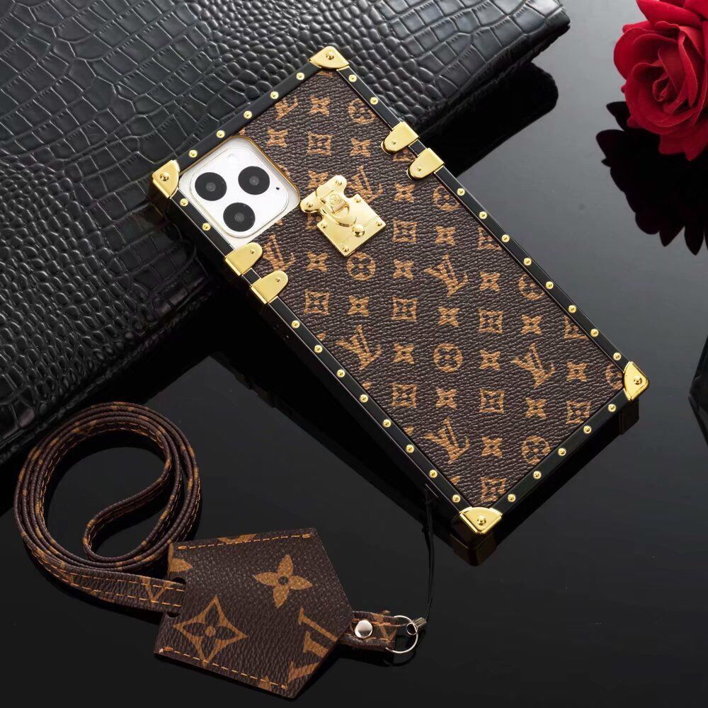 Louis Vuitton Monogram Leather Square iPhone Case with Bracelet