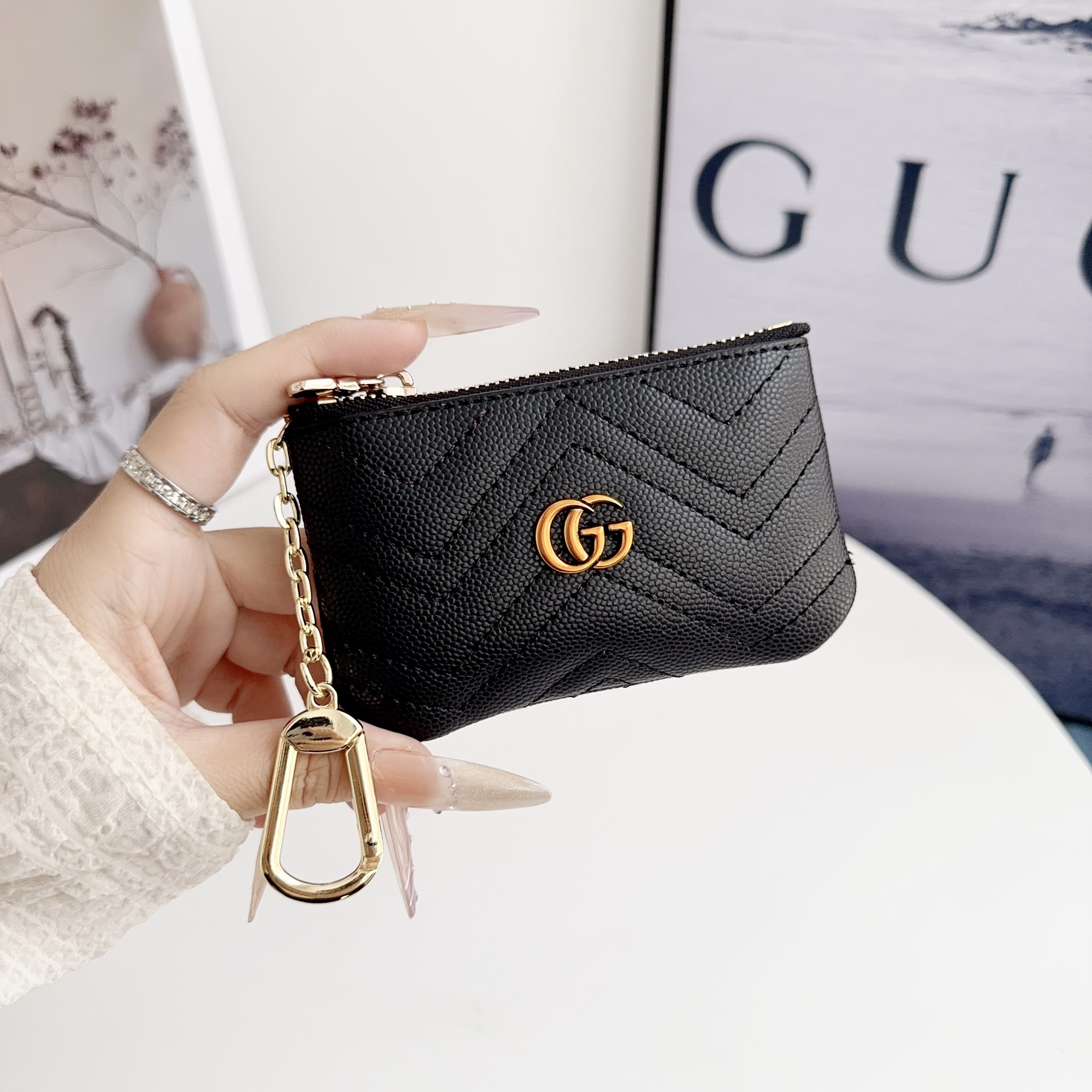 Gucci Luxury Leather Zipper Coin Purse