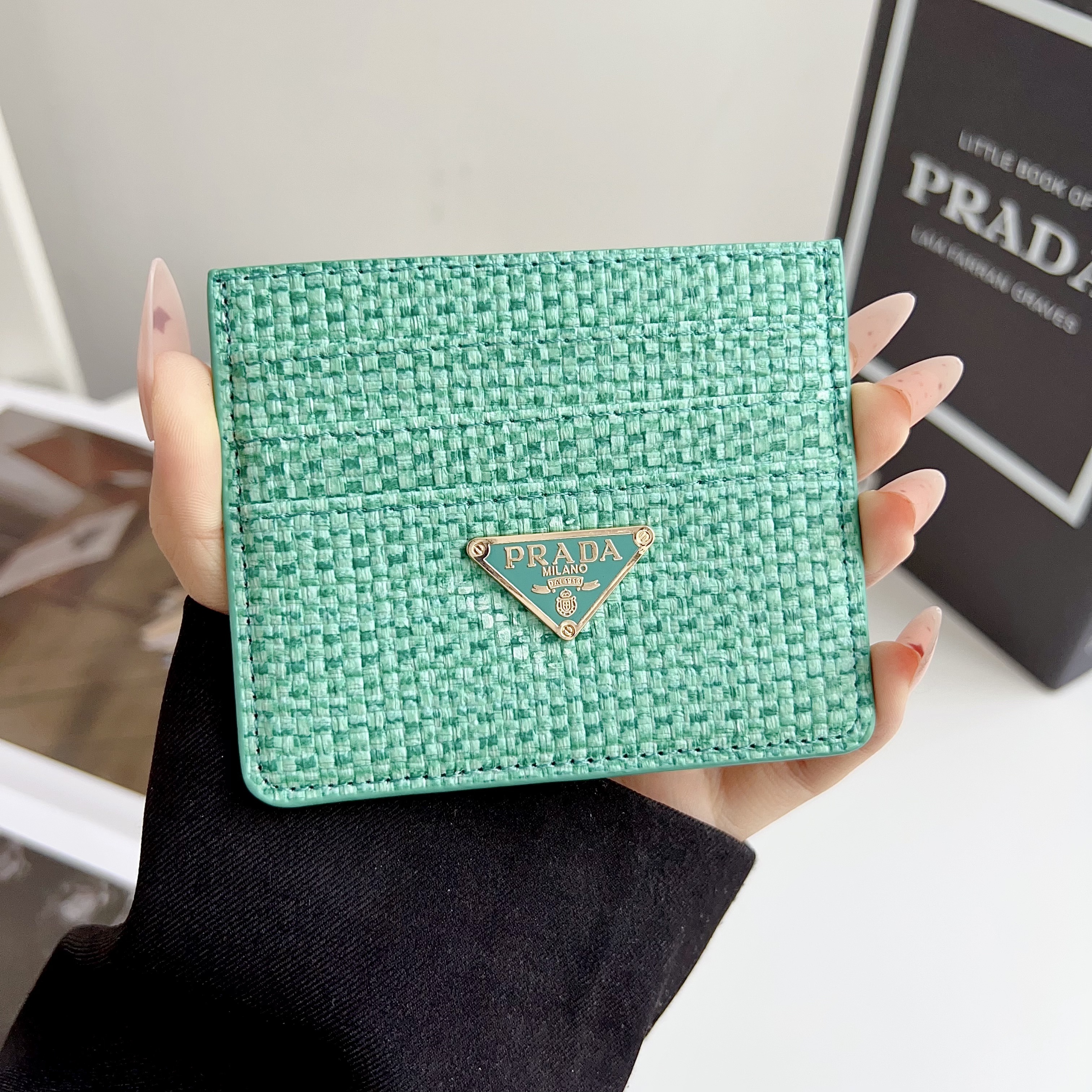Prada Braided  Wallet Card Holder