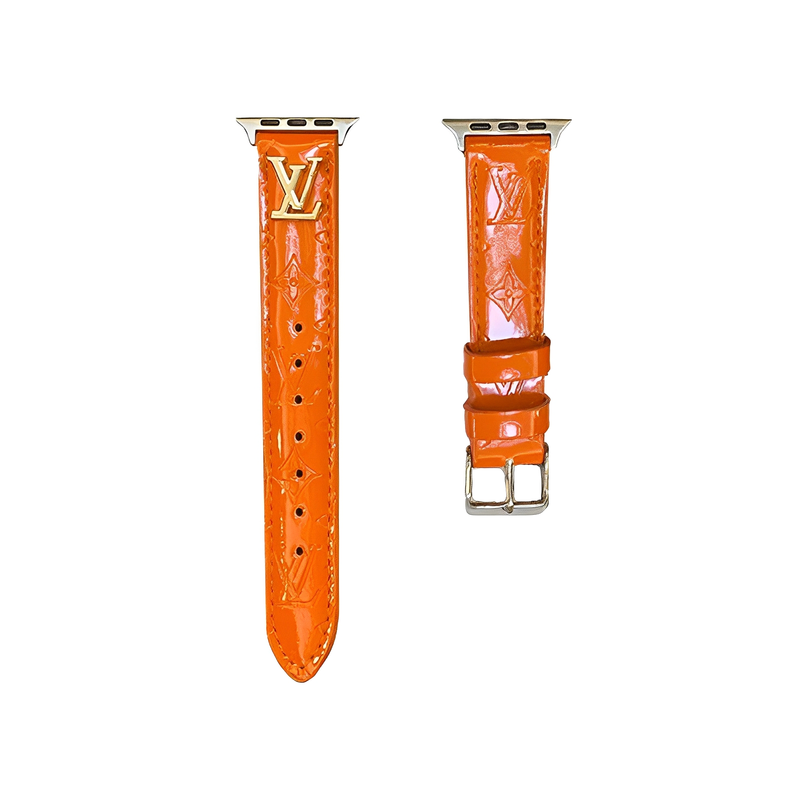 Luxury leather Shiny V Apple Watch Bands