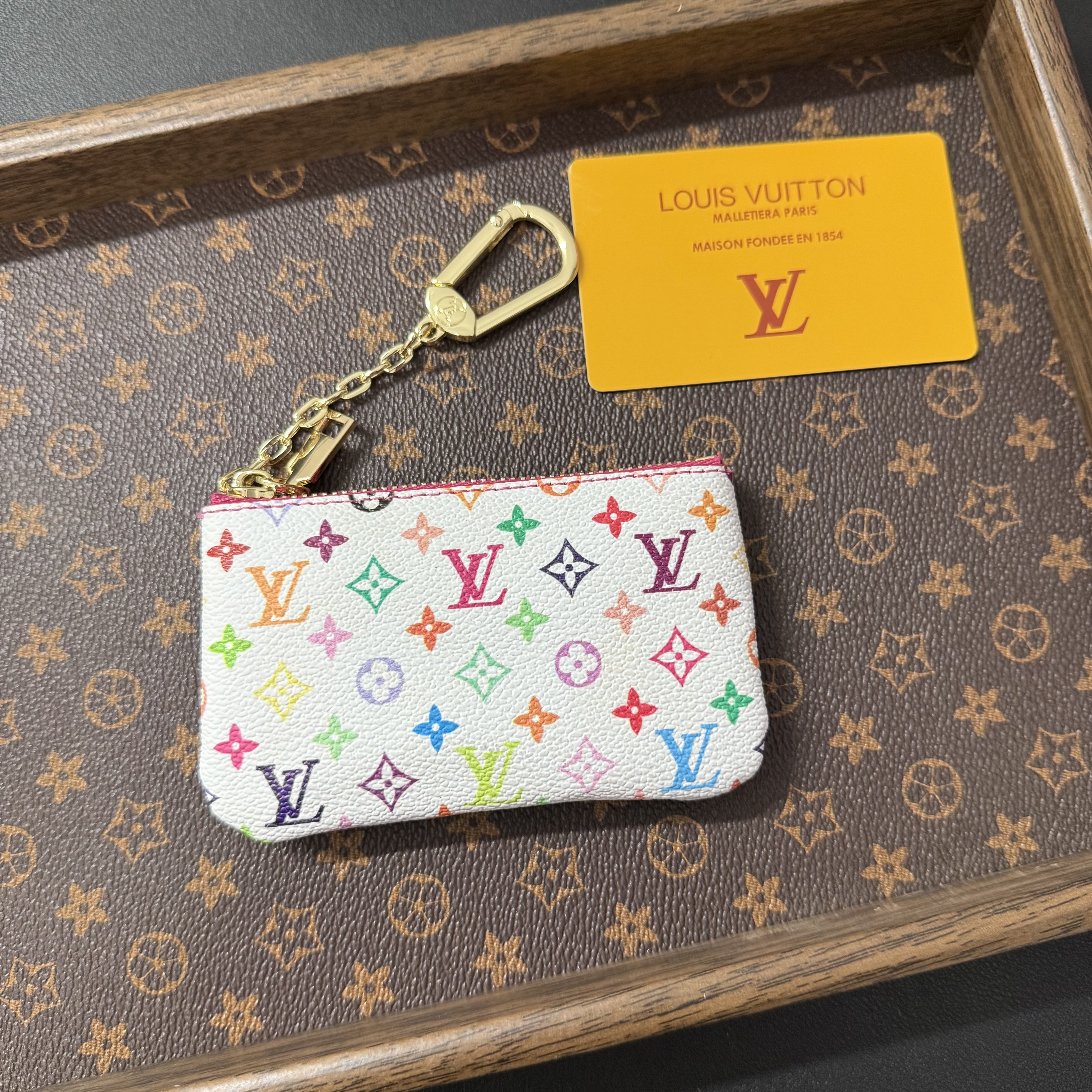 Luxury Leather Coin Purse with Keychain & Hook