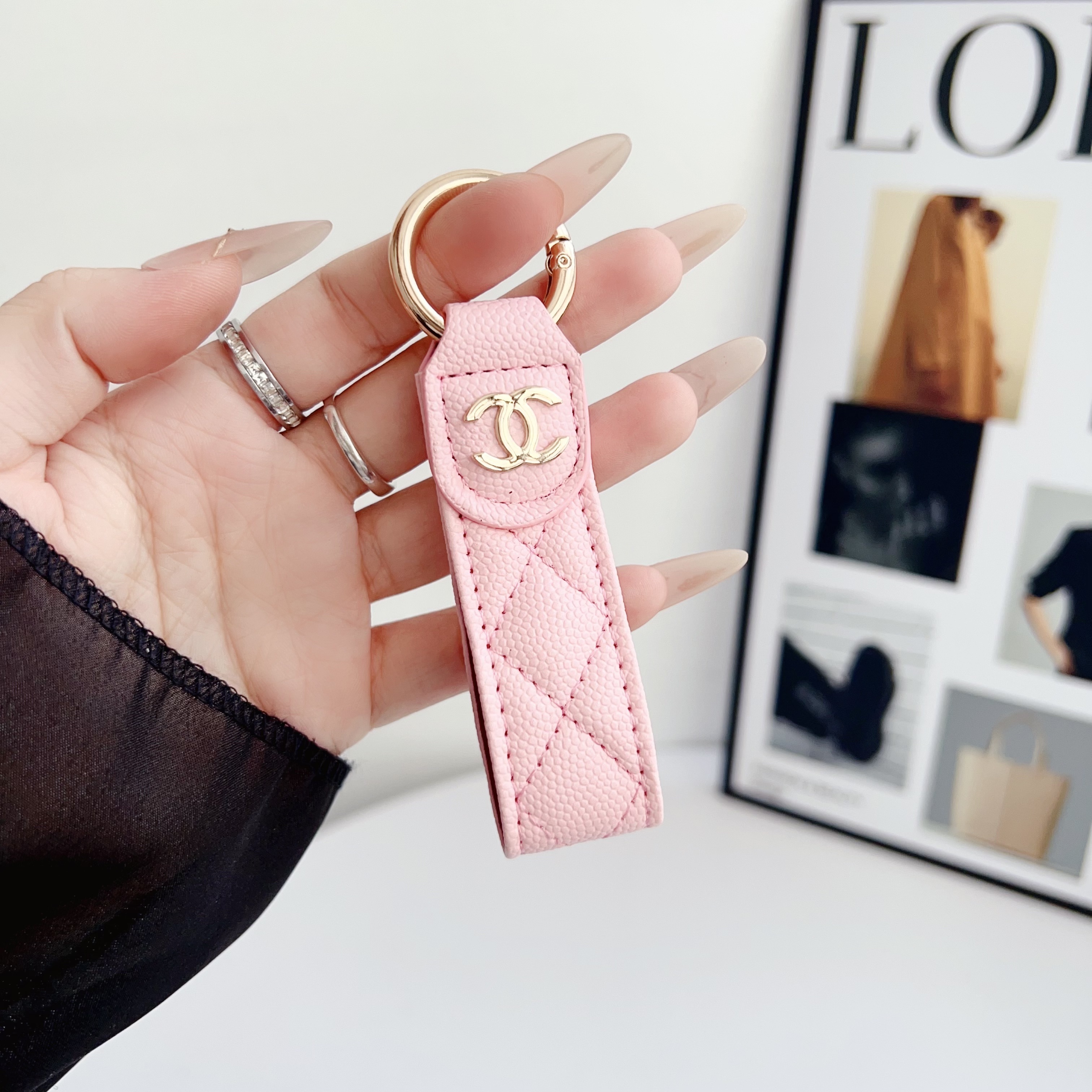 Chanel Luxury Leather Keychain