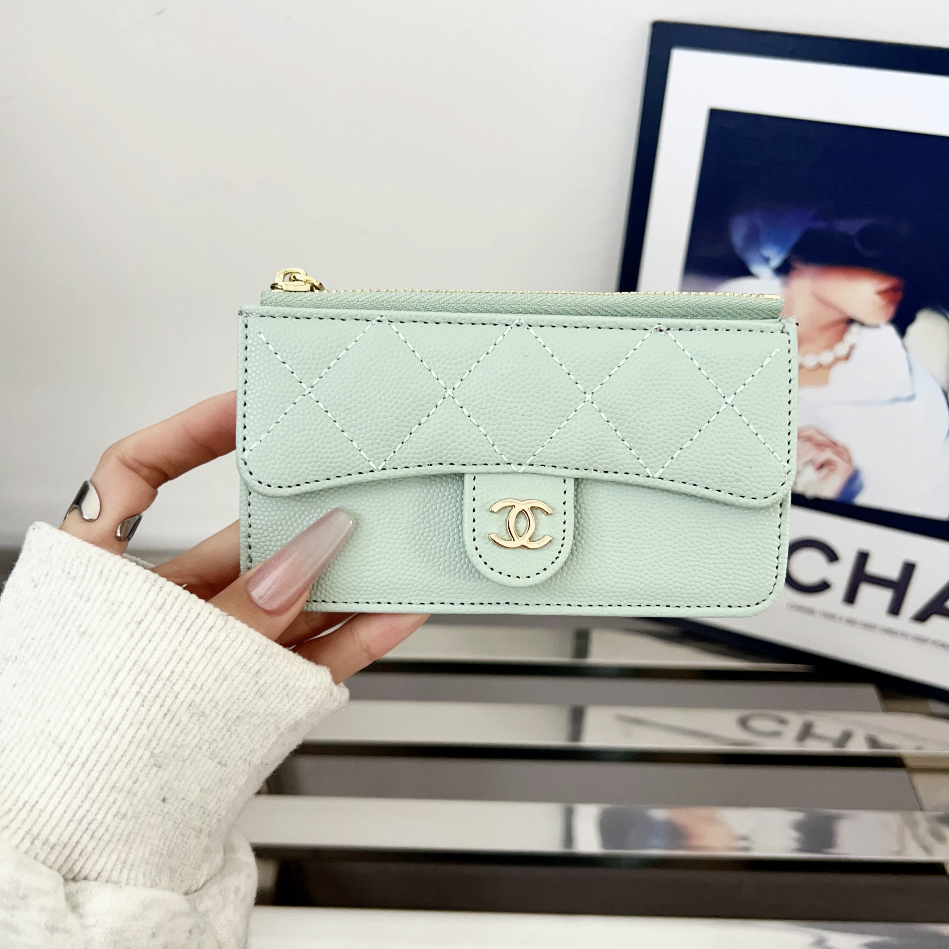 Luxury Leather  Zipper Wallet Card Holder & Coin Purse