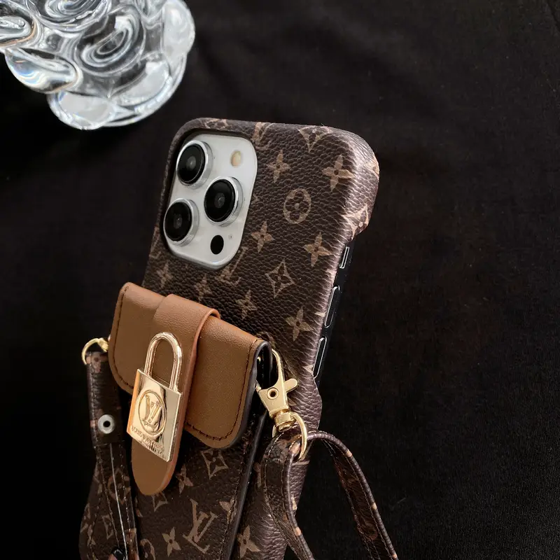 Louis Vuitton Monogram iPhone Wallet Case With Card Holder and Strap