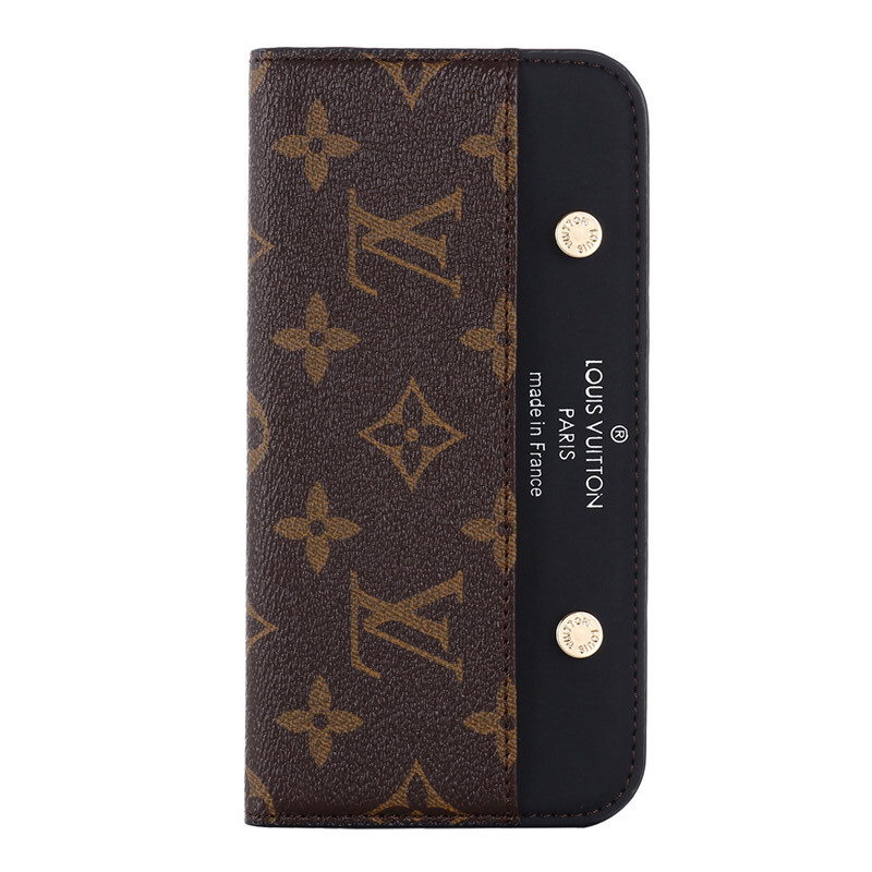 Louis Vuitton Monogram Leather iPhone Wallet Case Magnetic Flip Cover