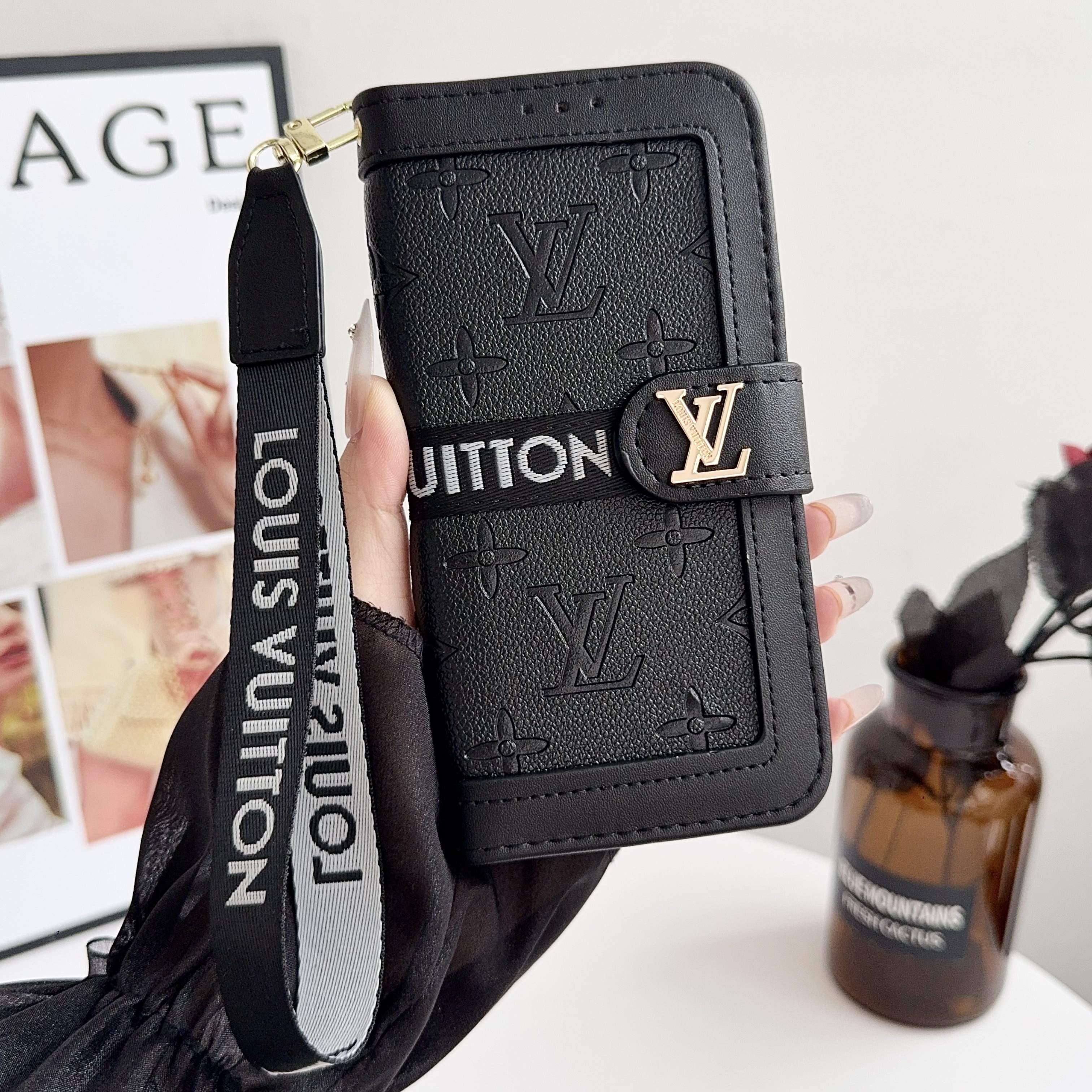 Louis Vuitton Gucci Leather iPhone Wallet Case 