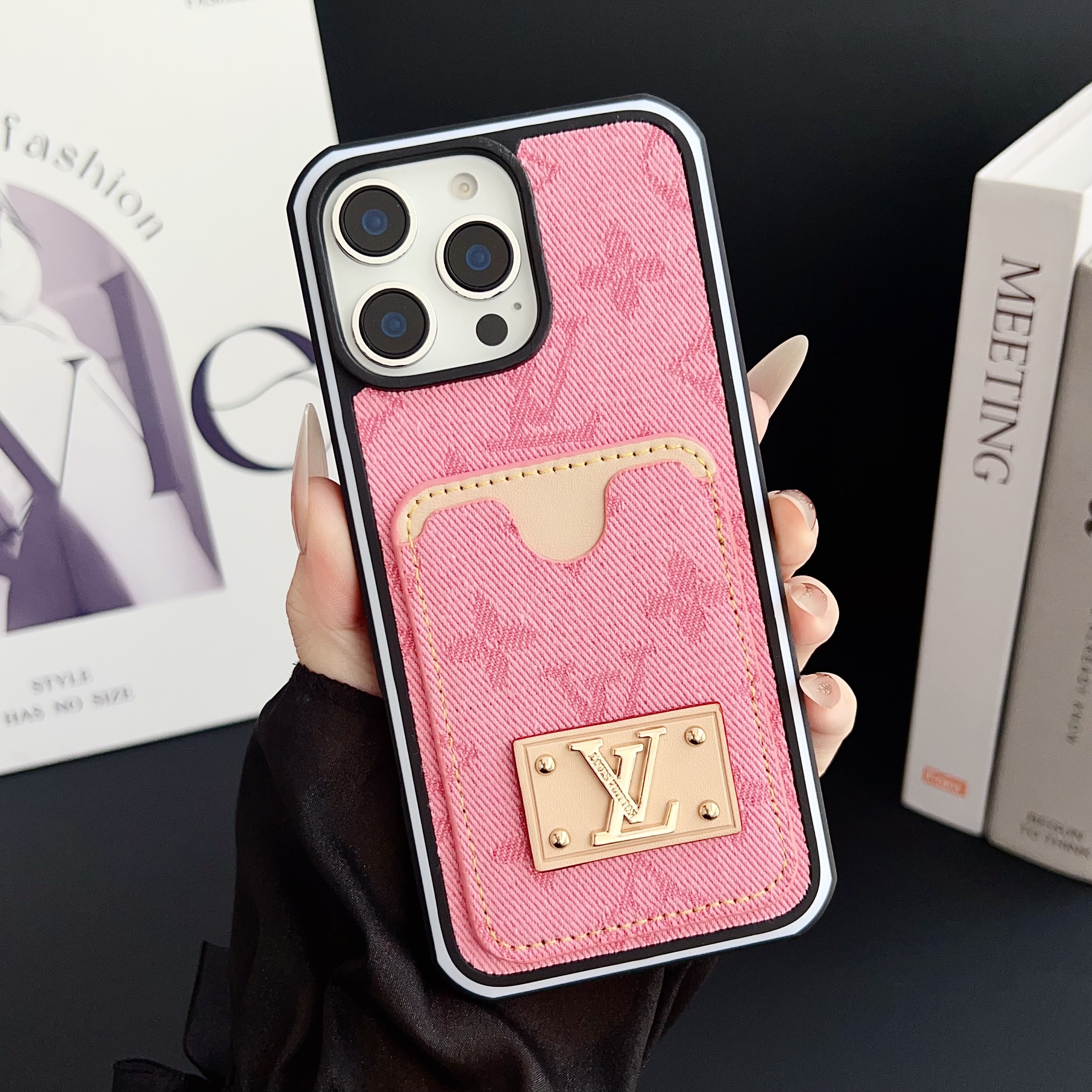 Louis Vuitton denim canvas iPhone Wallet Case