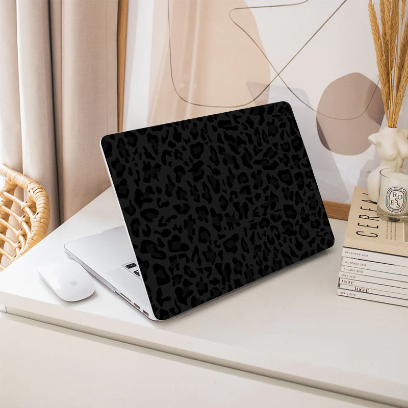 Black Leopard Print Macbook Case-BELKCASE