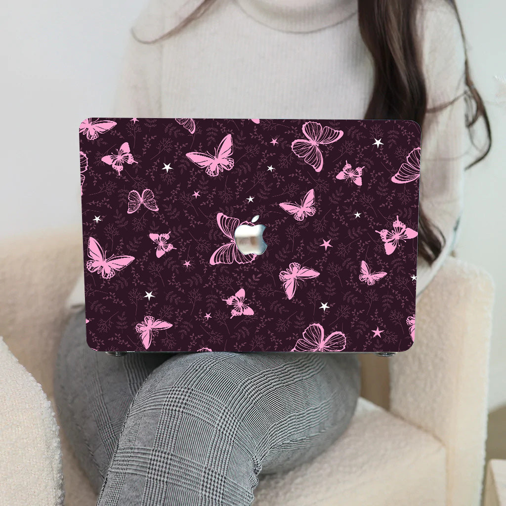 Pink Butterfly Macbook Case-BELKCASE