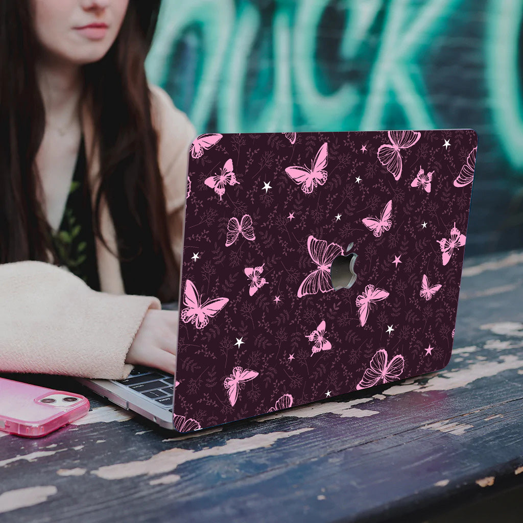 Pink Butterfly Macbook Case-BELKCASE