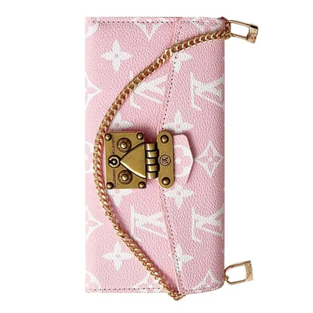 Louis Vuitton Monogram Leather iPhone Wallet Cases Magnetic Flip Cover