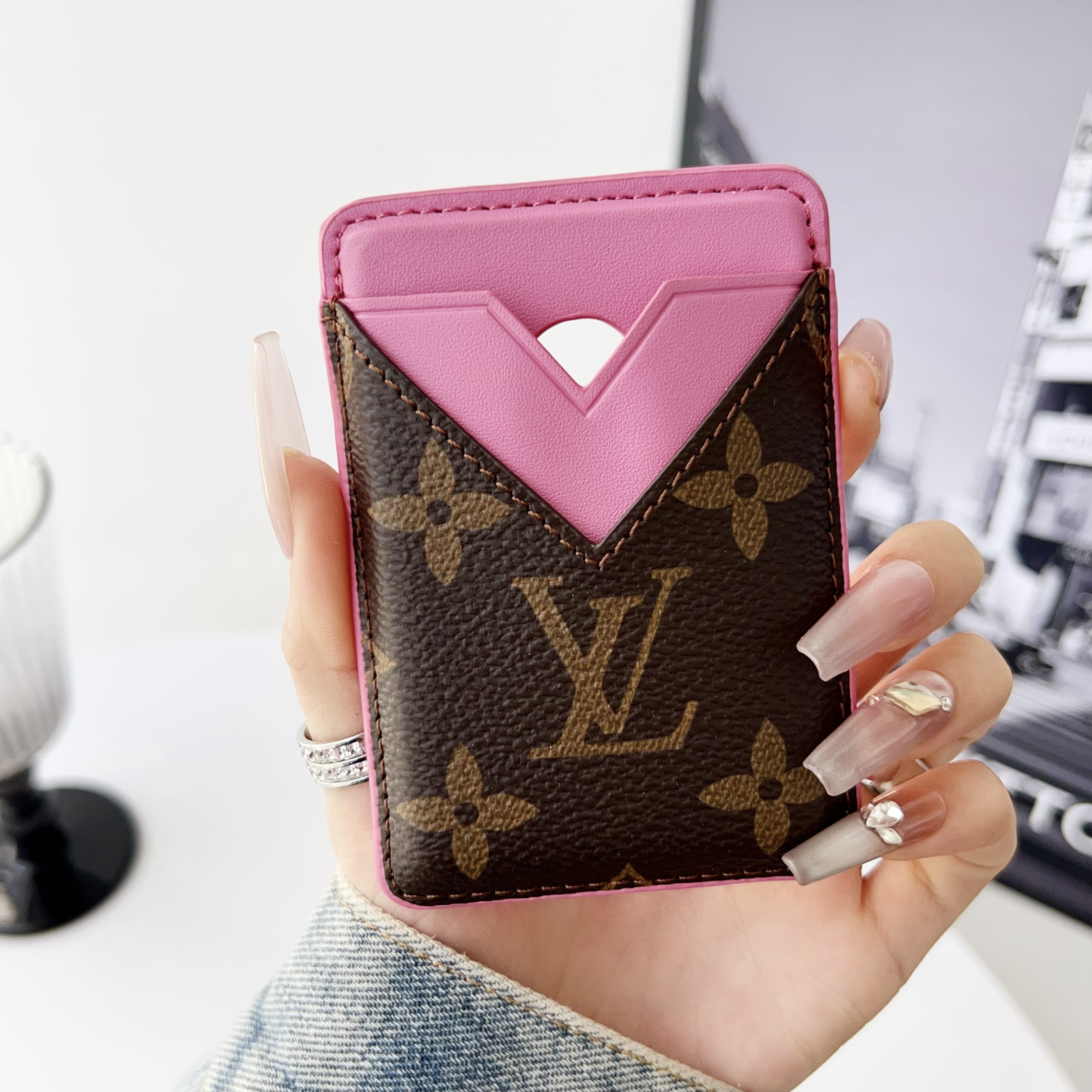 Magnetic Leather Wallet Card Holder For iPhone