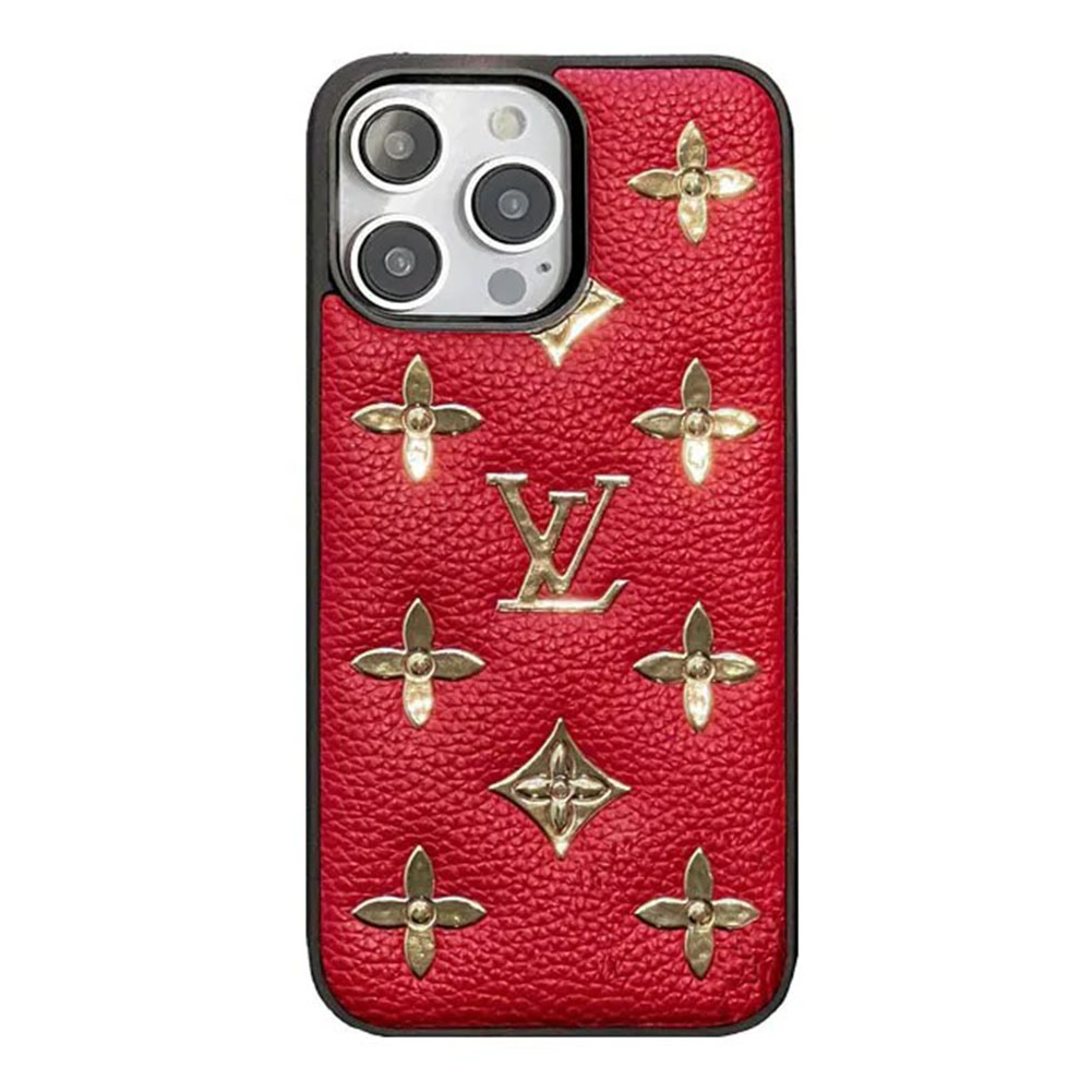 Monogram Vintage Leather iPhone Case-Flash
