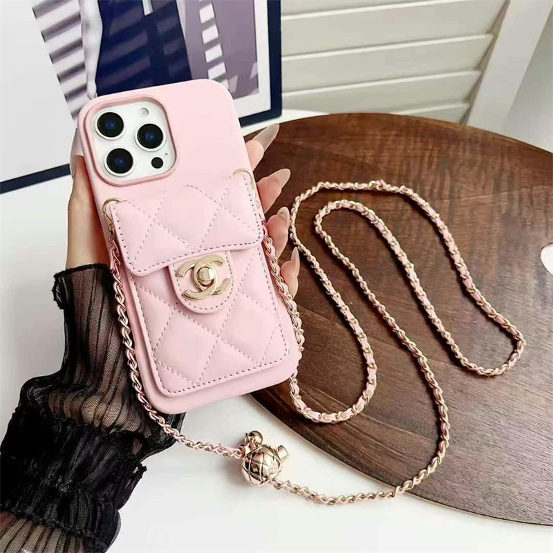 Chanel Leather iPhone Wallet Case With Crossbody Strap