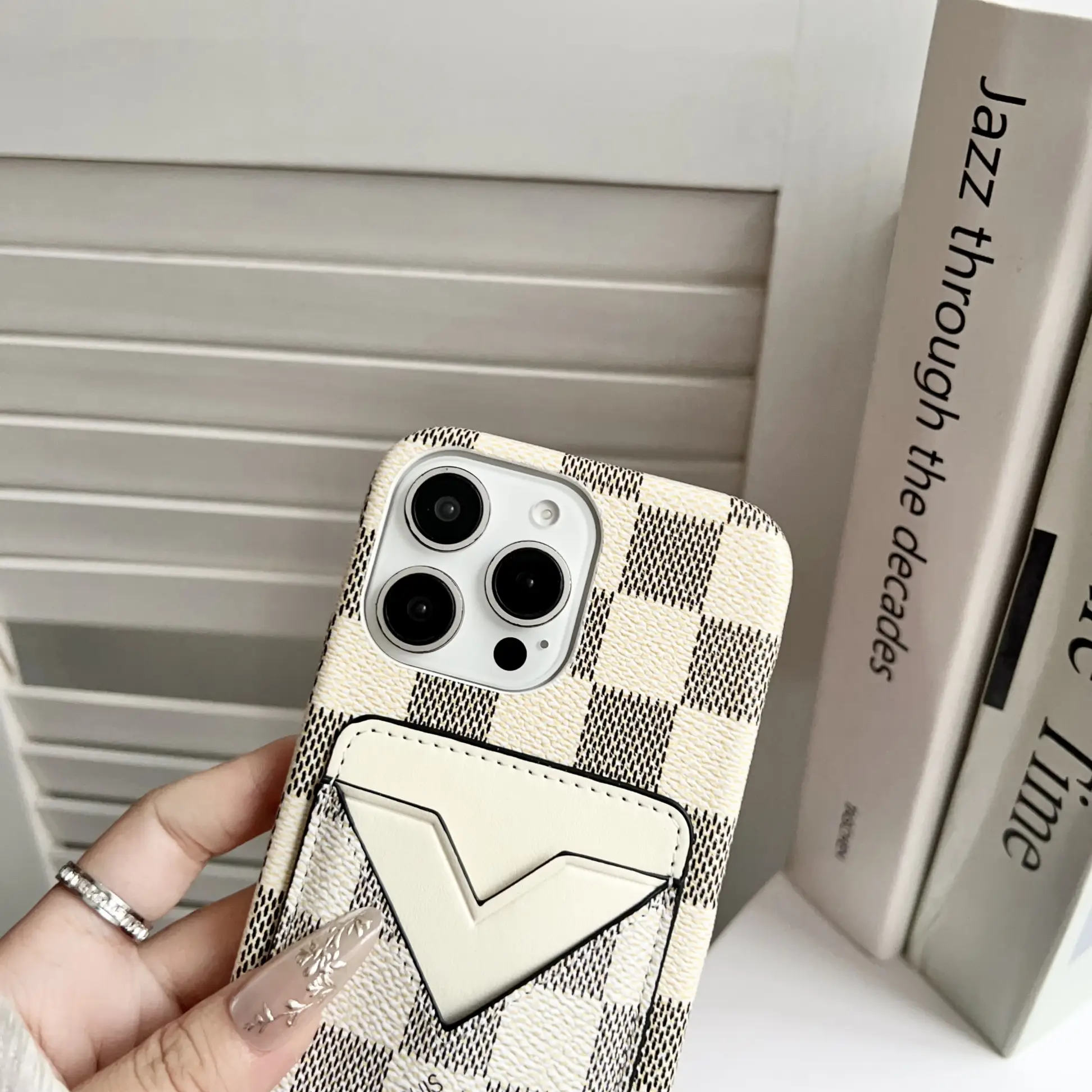 Louis Vuitton iPhone Wallet Case With double Card Holder Monogram Vintage Leather