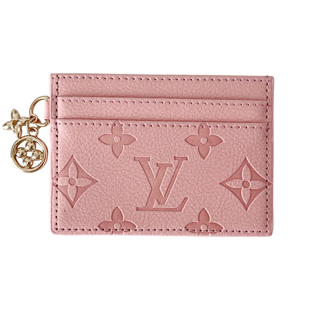 Louis Vuitton Classic Luxury Leather Wallet Card Holder Metal floral decoration