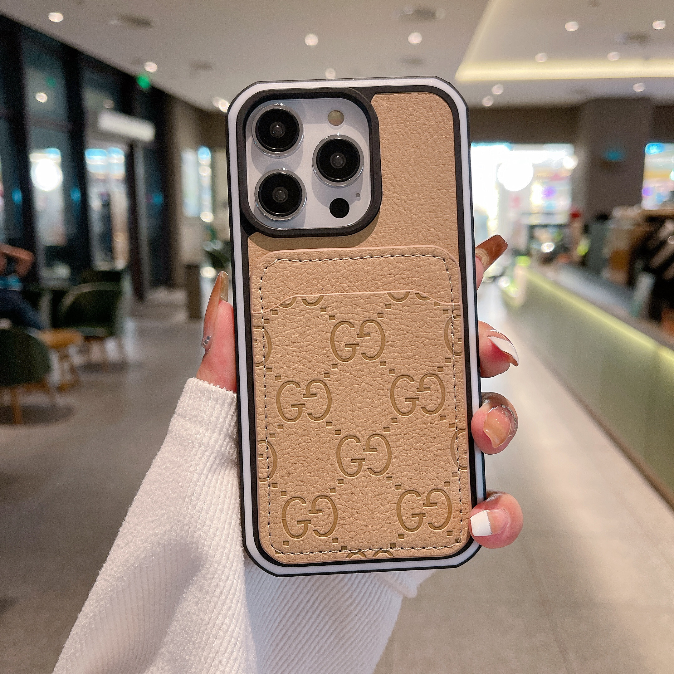 Gucci Leather iPhone Wallet Case 