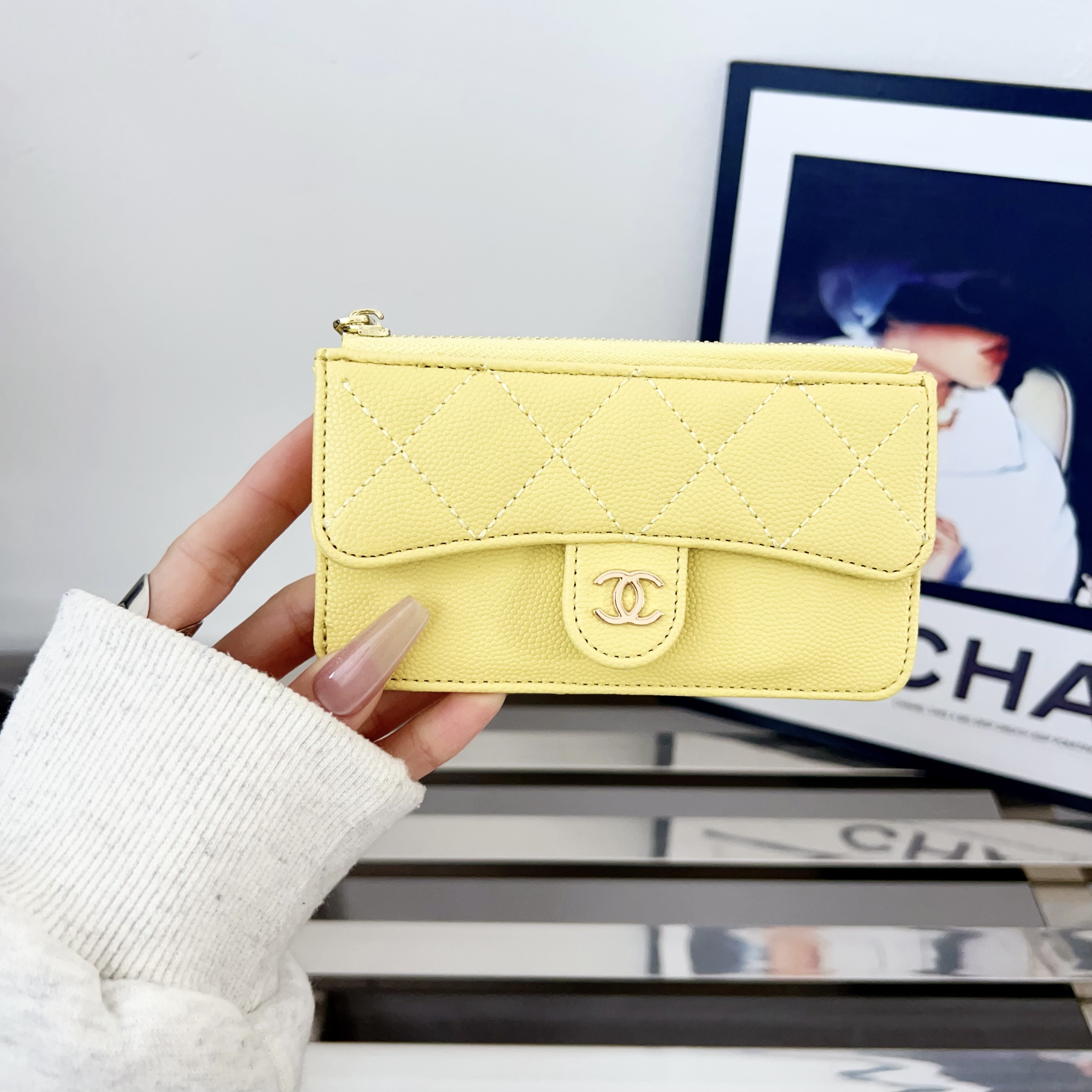 Luxury Leather  Zipper Wallet Card Holder & Coin Purse