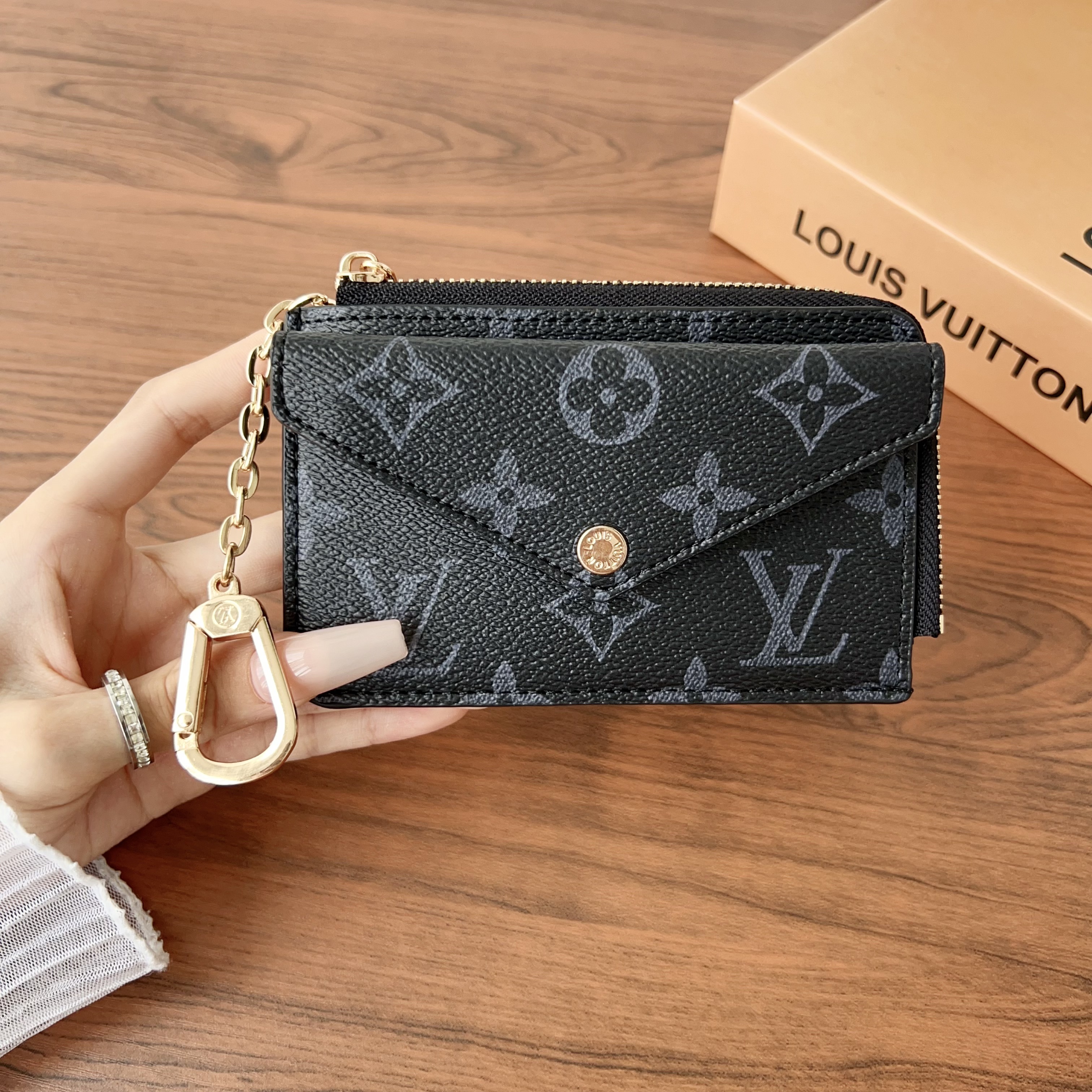 Luxury Leather Zipper Wallet Card Holder & Coin Purse