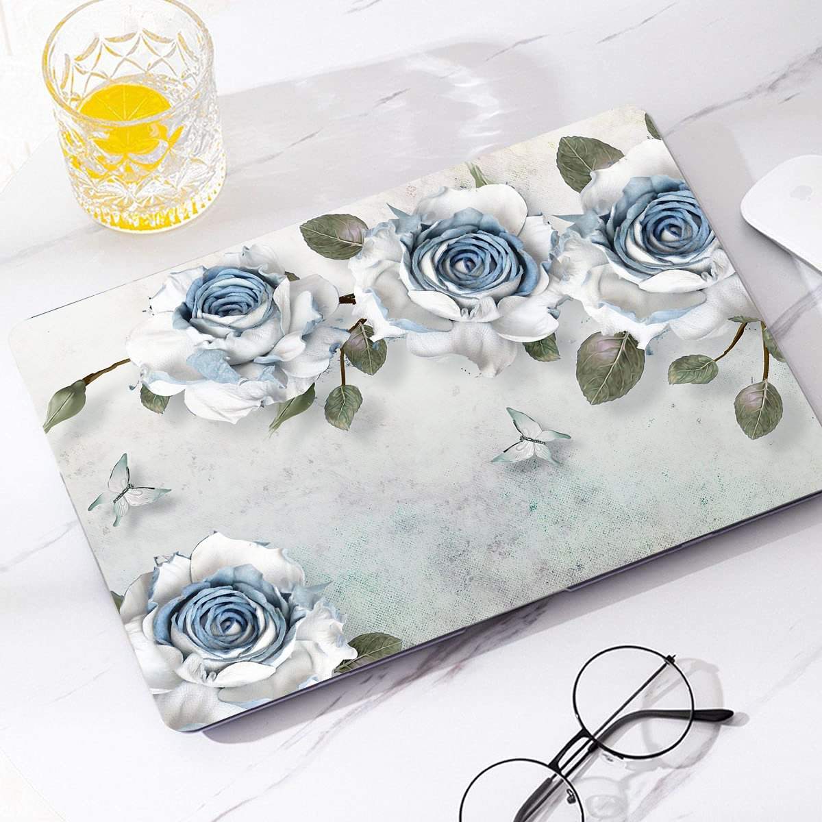 Blue Heart Jasmine Macbook Case-BELKCASE