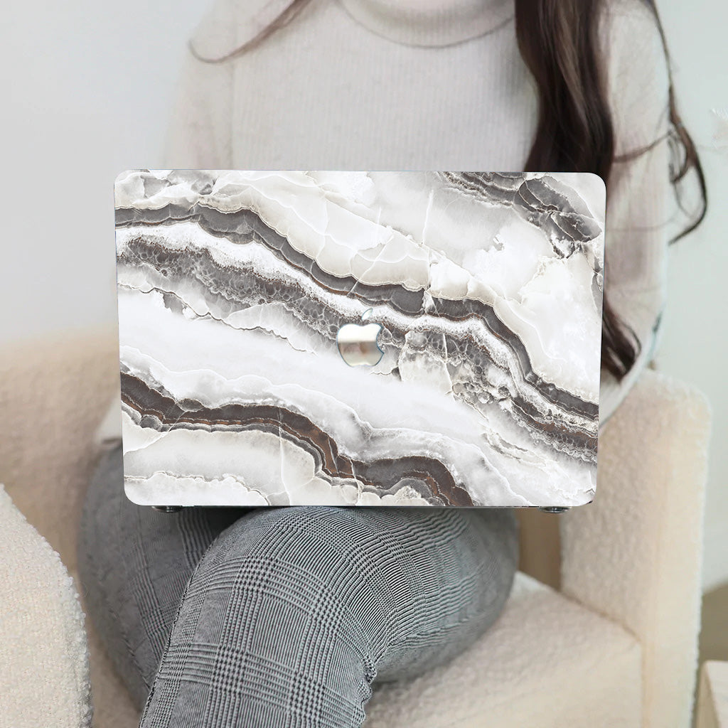 White Marble Macbook Case-BELKCASE
