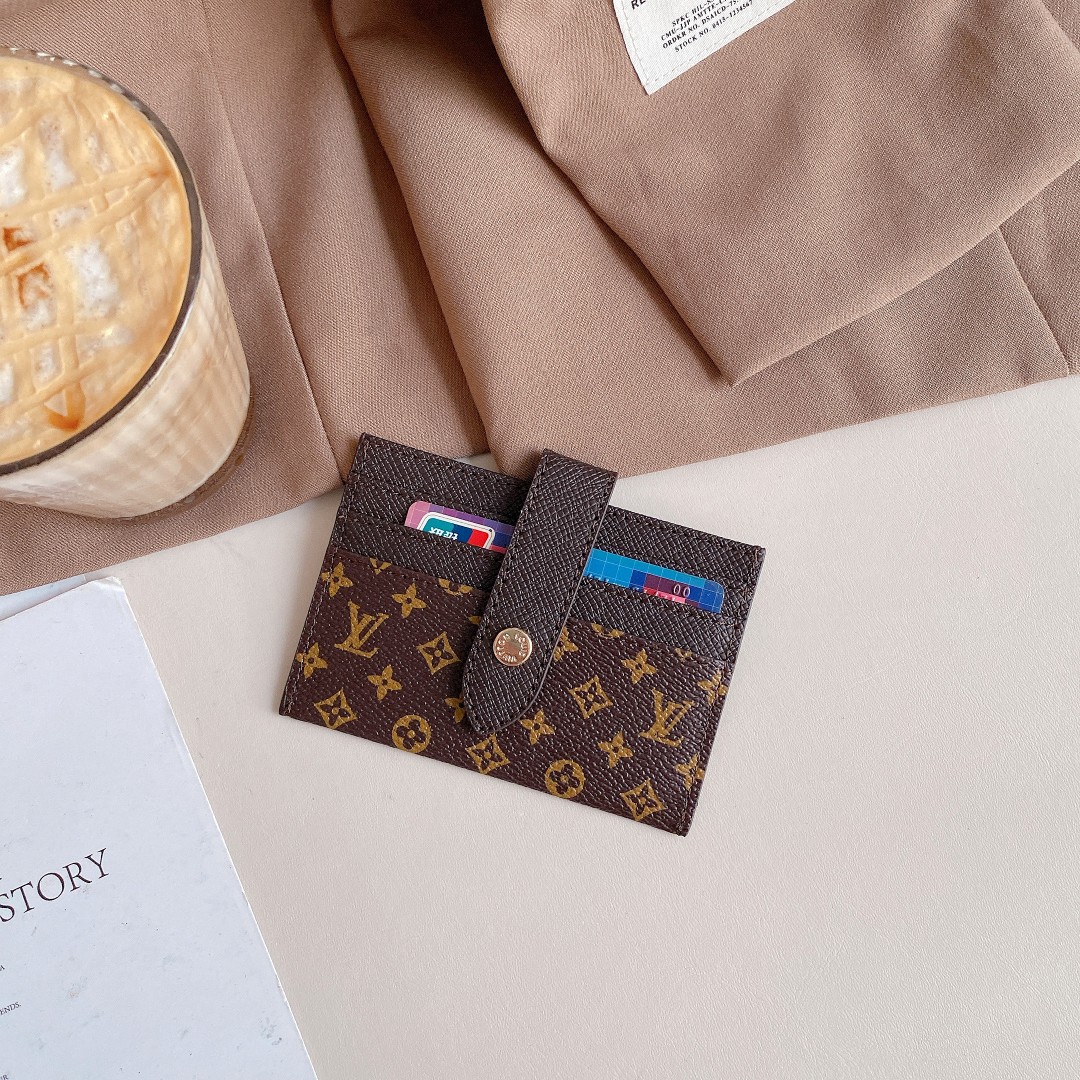 Classic Luxury Leather Wallet Card Holder Snap Closure