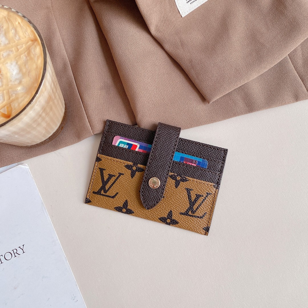 Classic Luxury Leather Wallet Card Holder Snap Closure