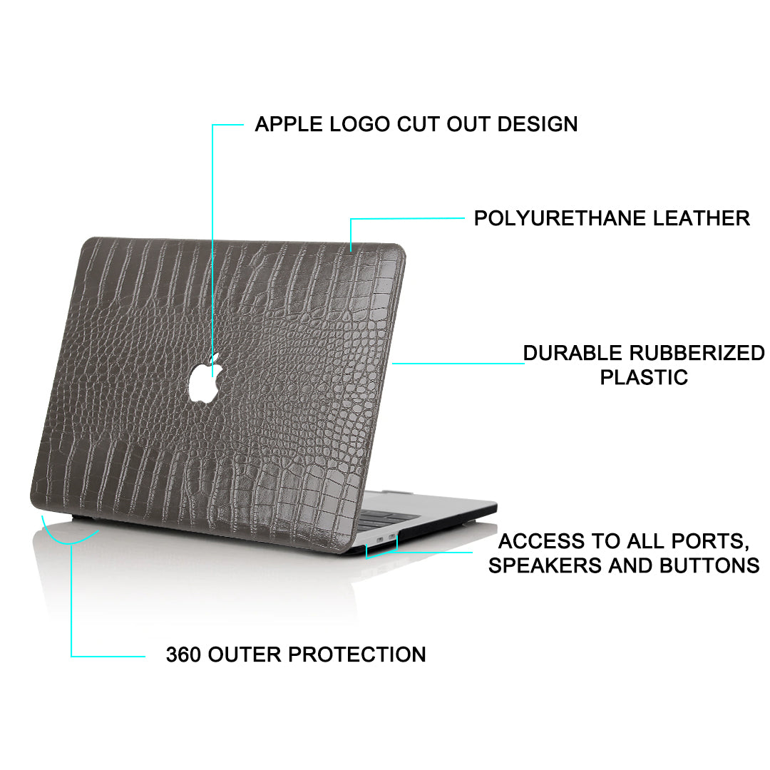 Faux Crocodile Space Grey MacBook Case-BELKCASE