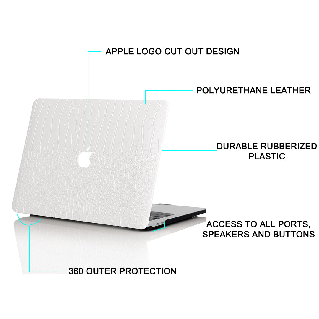Faux Crocodile White MacBook Case-BELKCASE