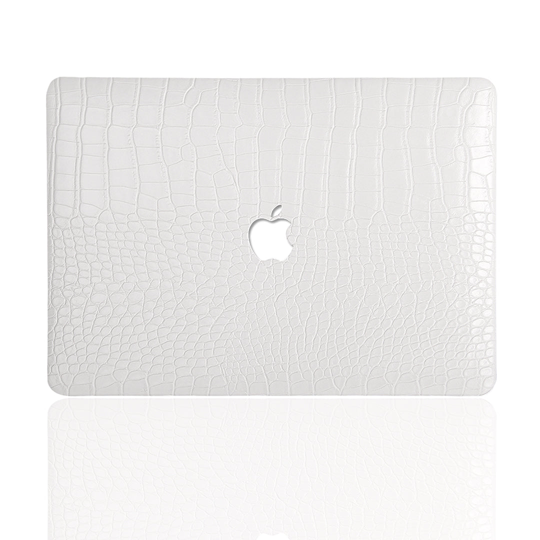 Faux Crocodile White MacBook Case-BELKCASE