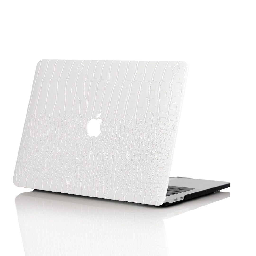 Faux Crocodile White MacBook Case-BELKCASE