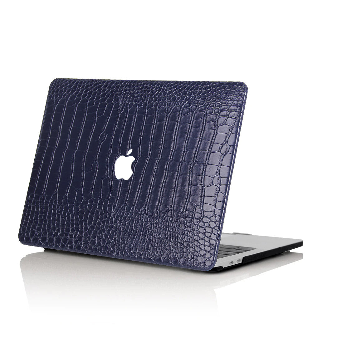 Faux Crocodile Navy Blue MacBook Case-BELKCASE