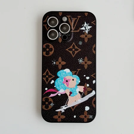 Cartoon Christmas Monogram Vintage Leather V iPhone Case