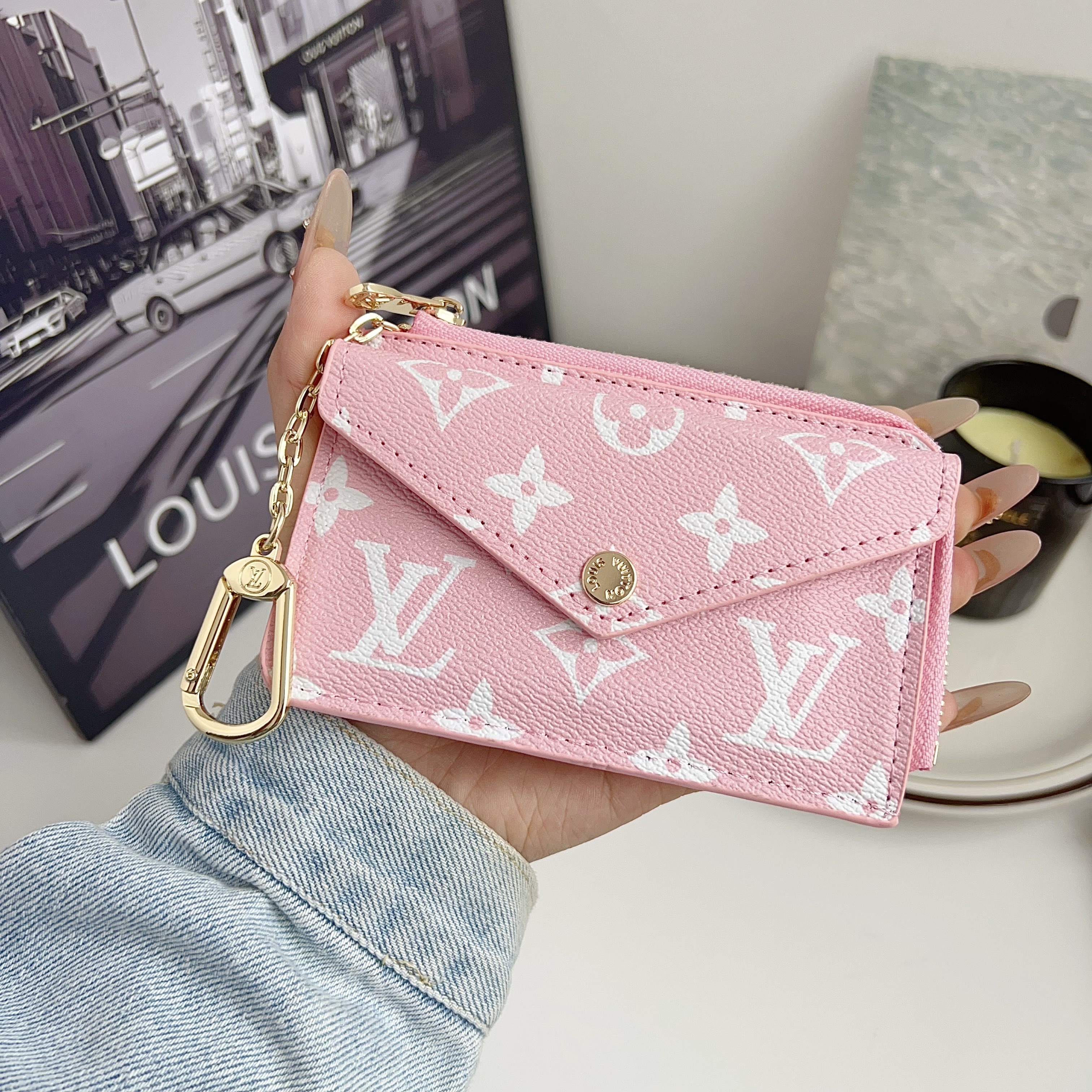 Louis Vuitton,Gucci Luxury Leather Zipper Wallet Card Holder & Coin Purse