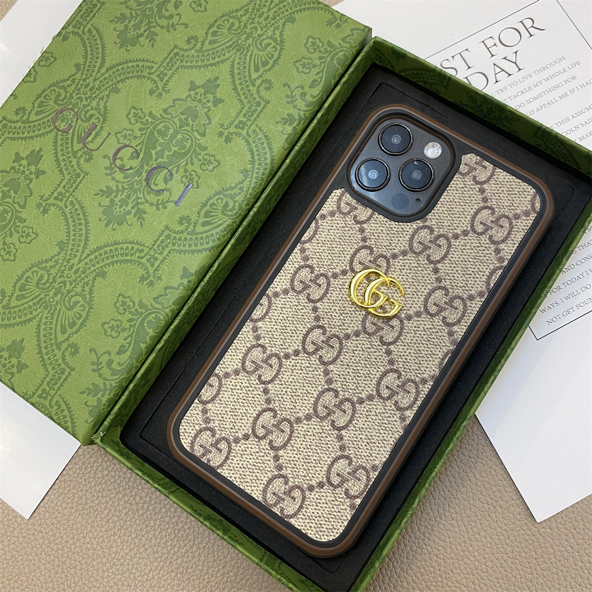 Gucci Leather iPhone Case