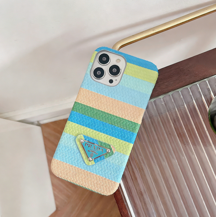 Prada Rainbow Woven Leather iPhone Case