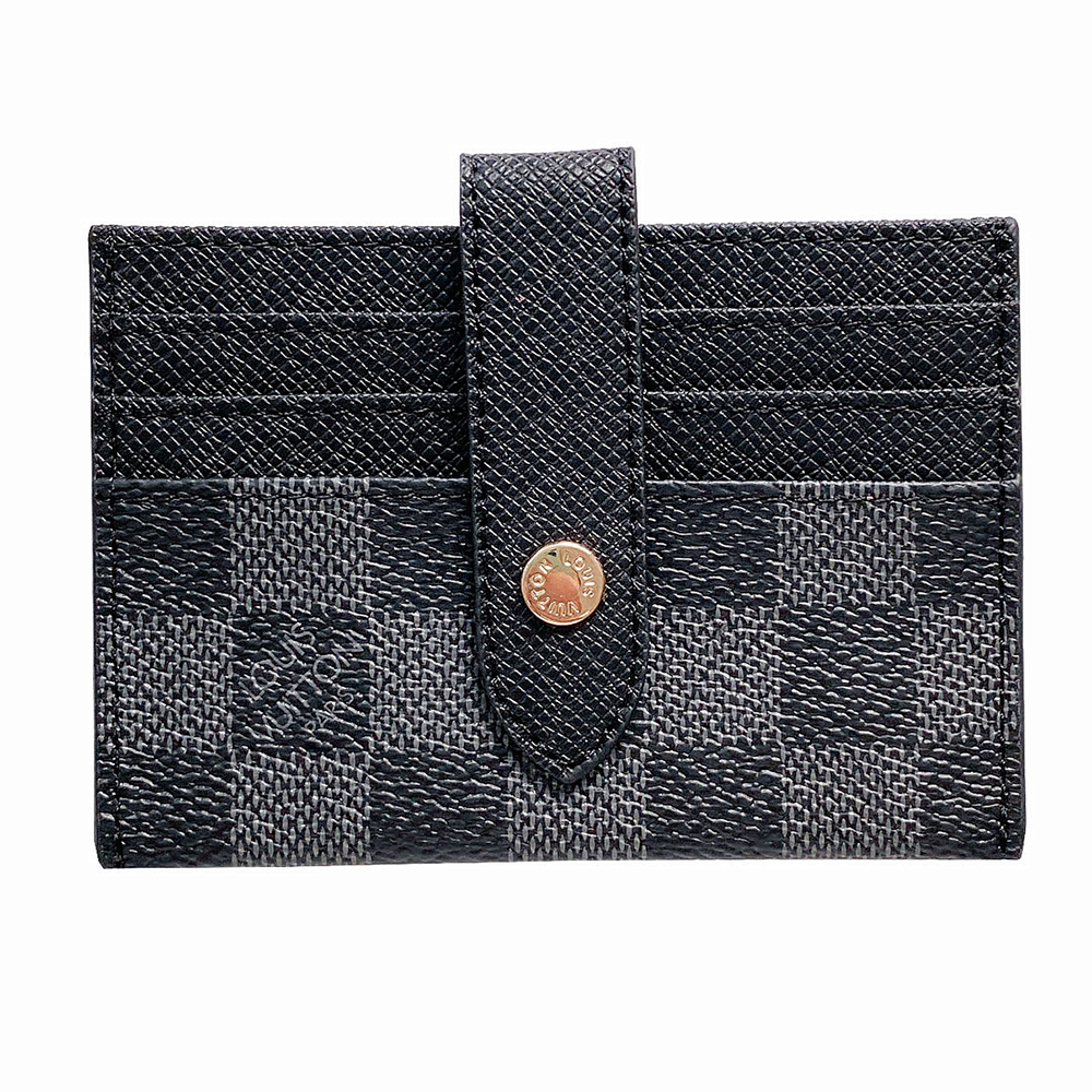 Classic Luxury Leather Wallet Card Holder Snap Closure