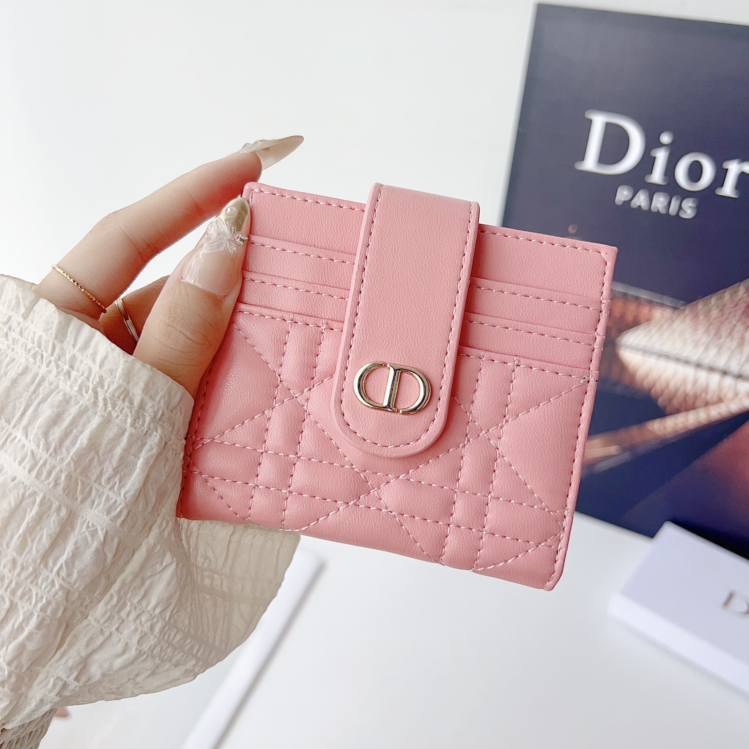 Dior Classic Luxury Leather Slender Wallet