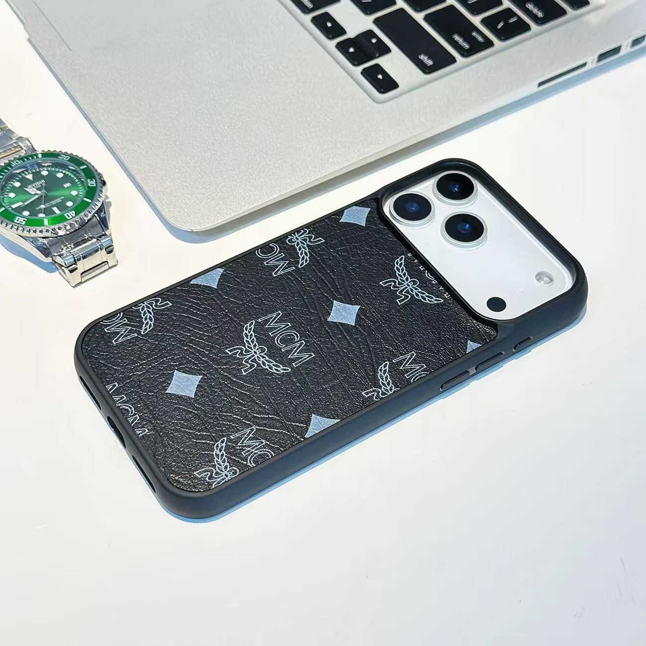 MCM Worldwide Luxury Leather iPhone Case