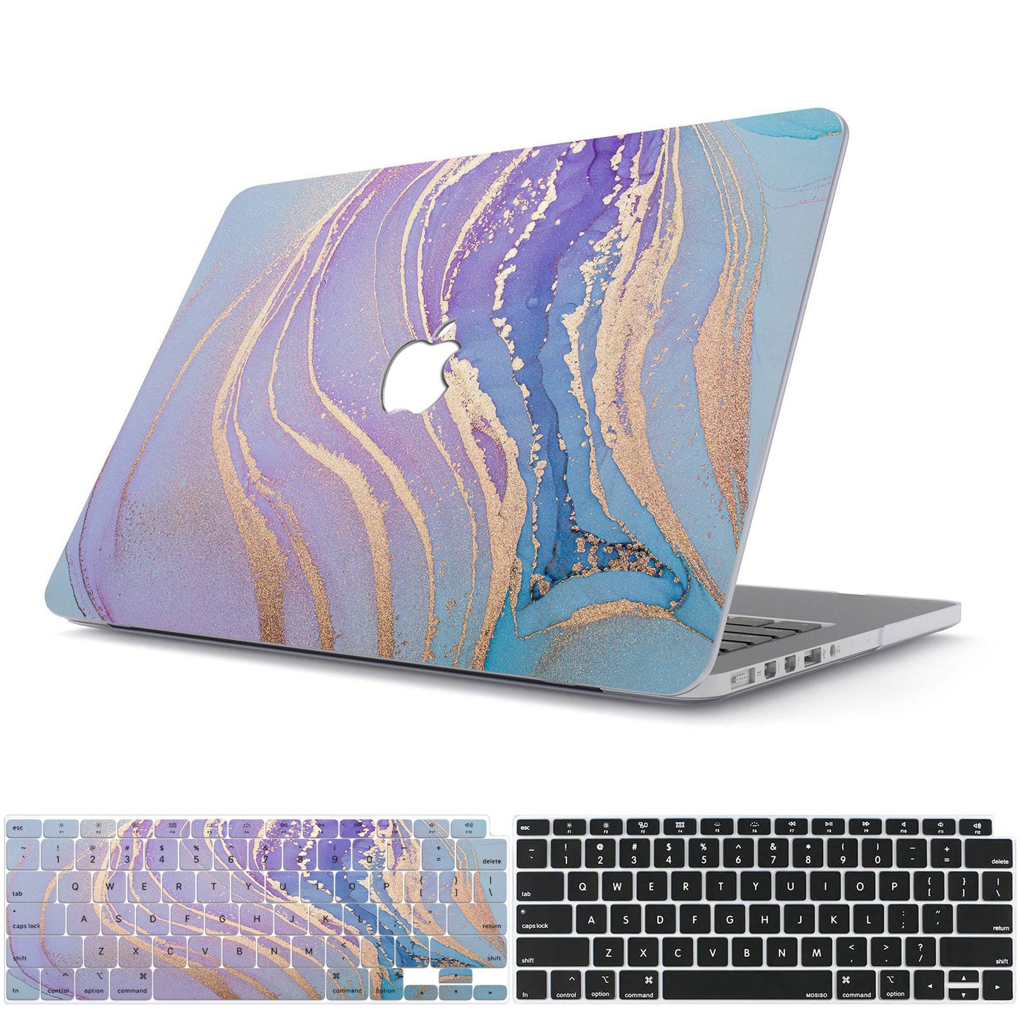 Golden border marble | Macbook case customizable Logo shines through - BELKCASE