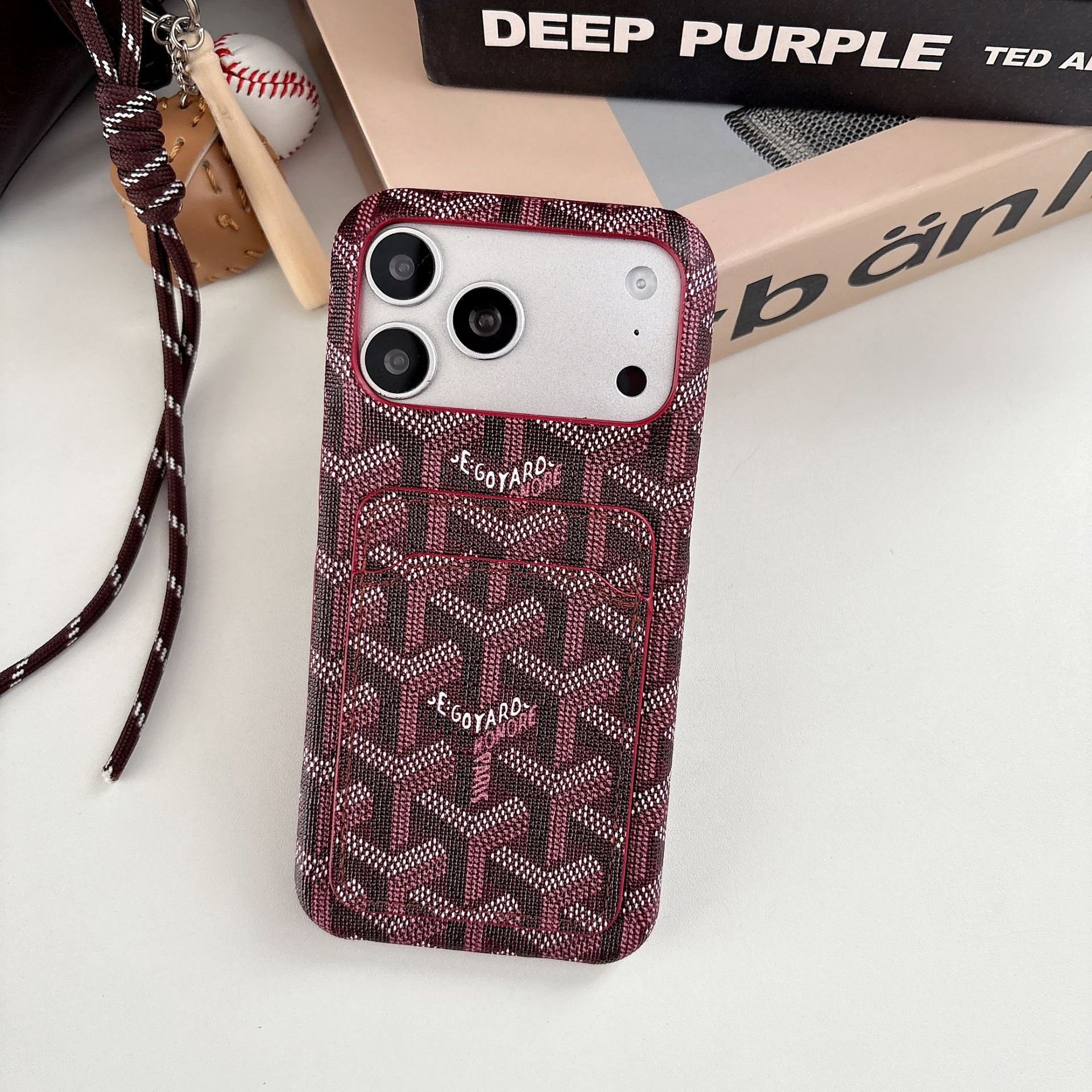 Goyard Leather iPhone Wallet Case